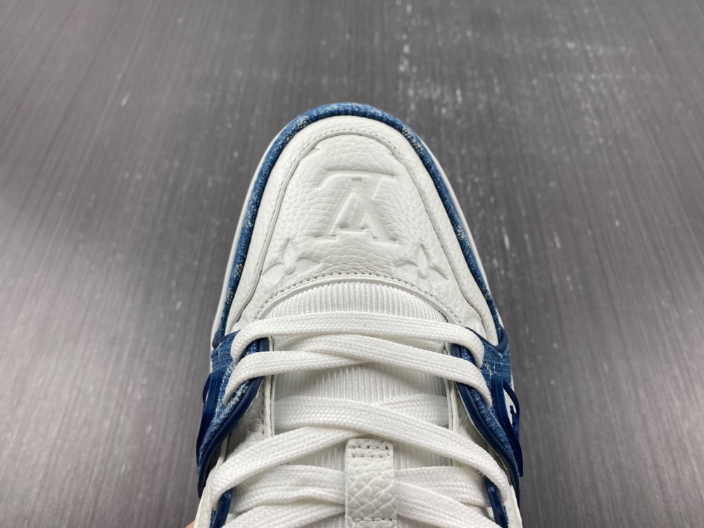 1V Trainer Monogram Denim White Blue