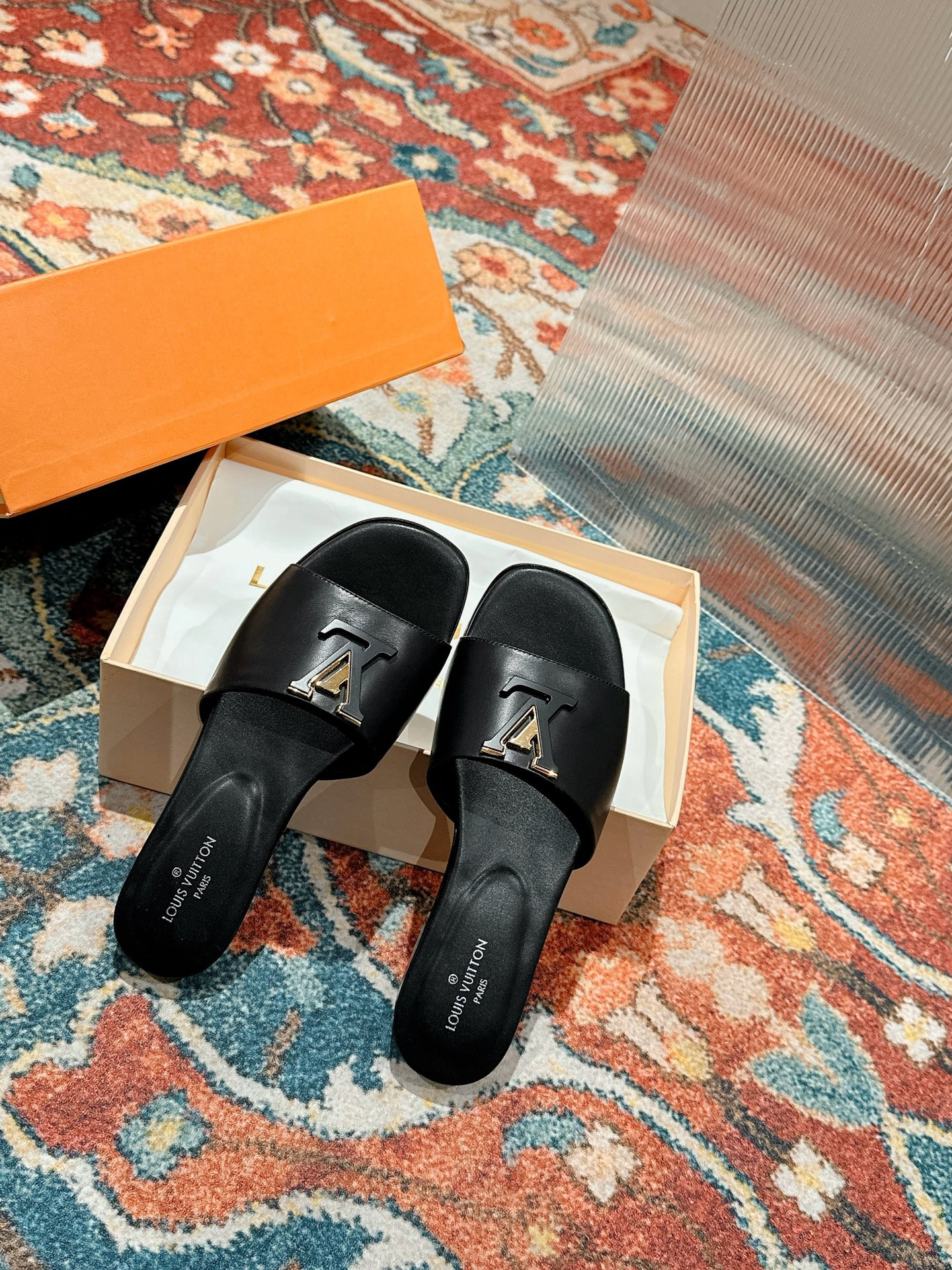 UA LV Capri Flat Mule Black